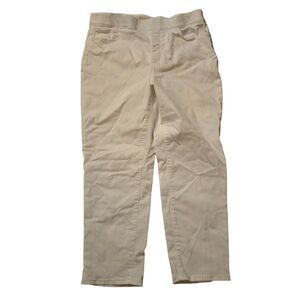 Soft Surroundings L Stretchy Elastic Waist White Closet Staple Work Wear Stretch